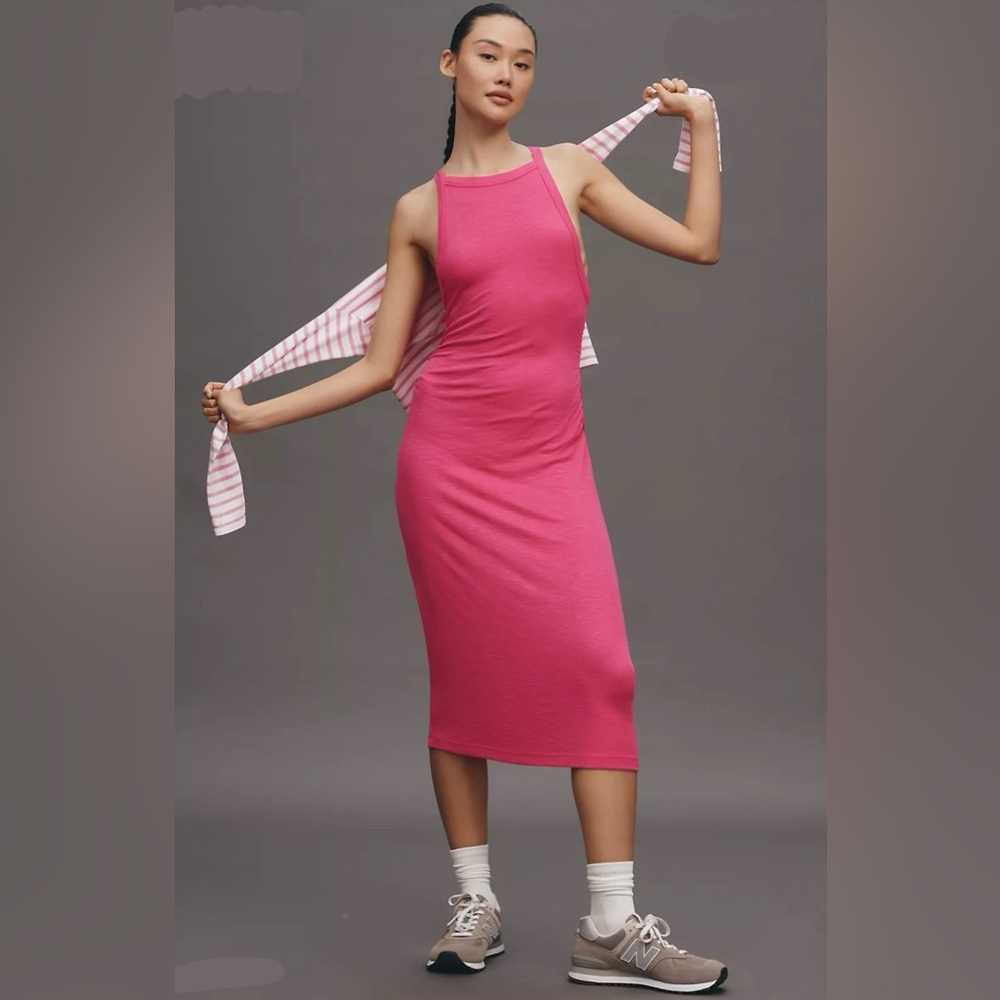 💫Pink Sleeveless Midi Dress